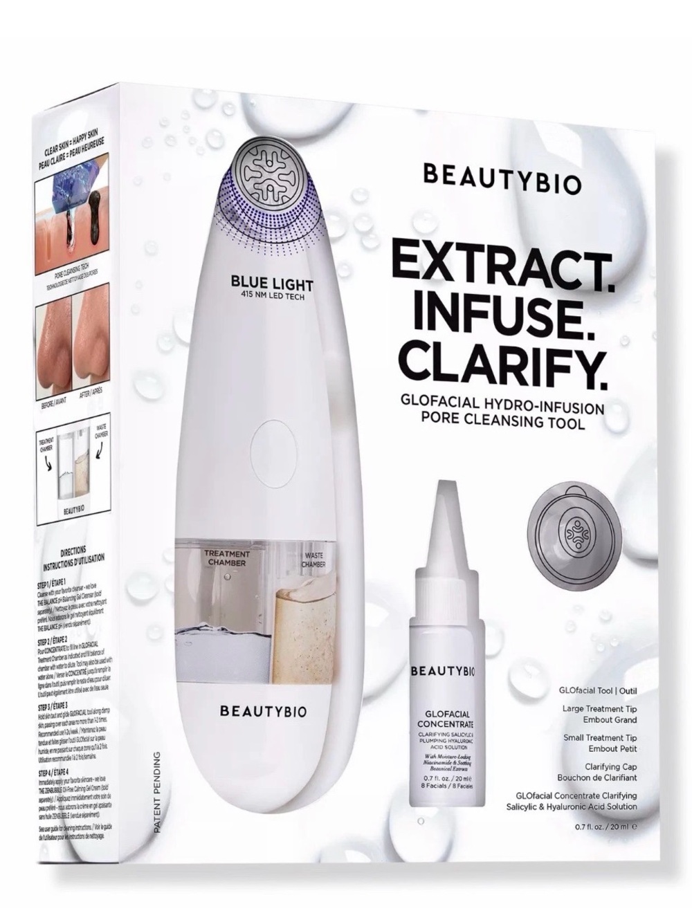 BeautyBio GloFacial Hydro-Infusion Pore Cleansing Tool in White